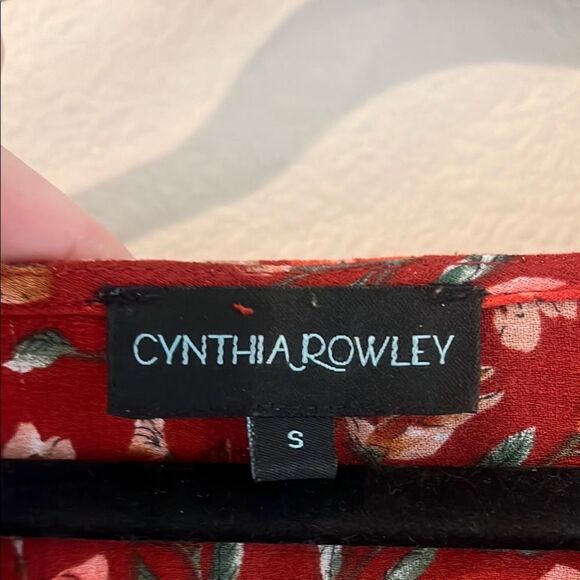 Cynthia Rowley Women's Floral Red Top - Picture 2 of 6